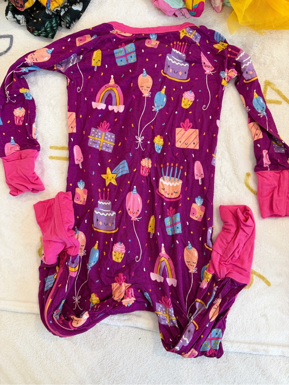 NWOT little Sleepies birthday themed convertible footies 12-18M - Picture 3 of 5